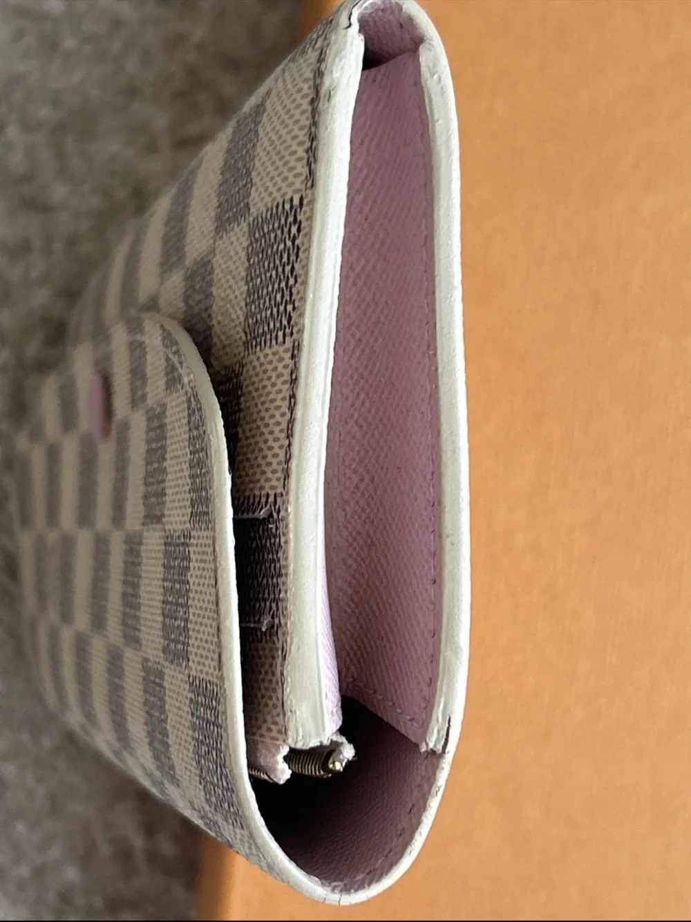Louis Vuitton Damier Azur Sarah Wallet Pink Interior Authentic BOX NOT INCLUDED